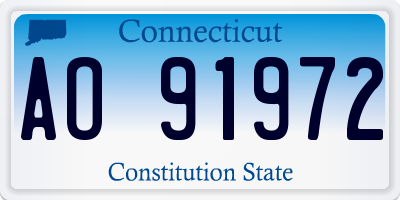 CT license plate AO91972