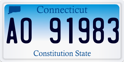 CT license plate AO91983