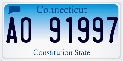 CT license plate AO91997