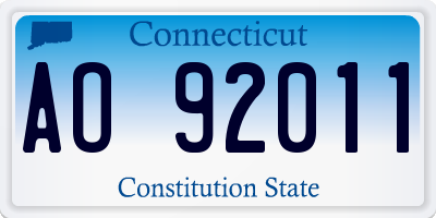 CT license plate AO92011