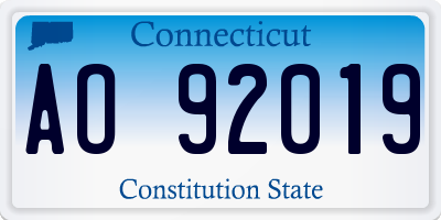 CT license plate AO92019