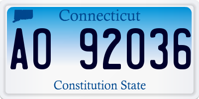 CT license plate AO92036