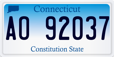 CT license plate AO92037