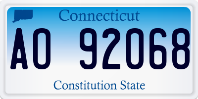 CT license plate AO92068