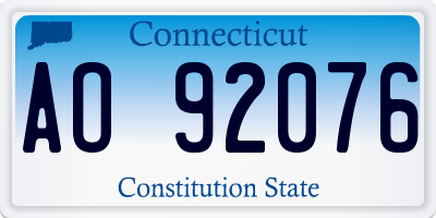 CT license plate AO92076