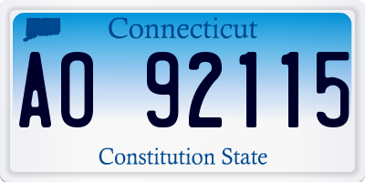 CT license plate AO92115