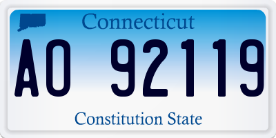 CT license plate AO92119