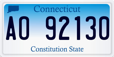 CT license plate AO92130