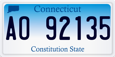 CT license plate AO92135
