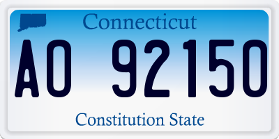 CT license plate AO92150