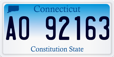 CT license plate AO92163