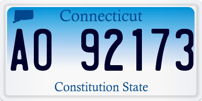 CT license plate AO92173