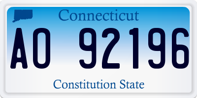 CT license plate AO92196