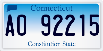CT license plate AO92215