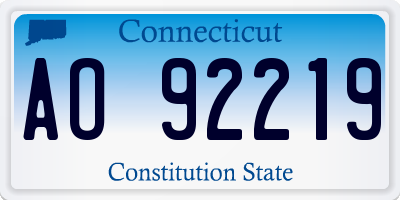CT license plate AO92219