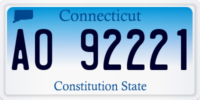 CT license plate AO92221