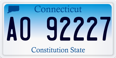 CT license plate AO92227