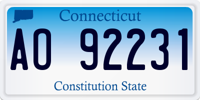 CT license plate AO92231