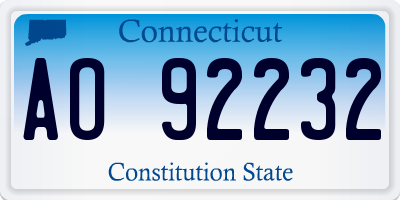 CT license plate AO92232