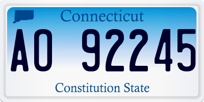 CT license plate AO92245