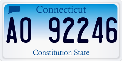 CT license plate AO92246