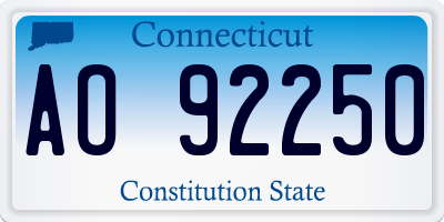 CT license plate AO92250