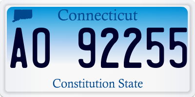 CT license plate AO92255