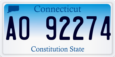 CT license plate AO92274