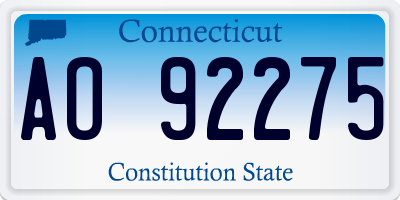 CT license plate AO92275