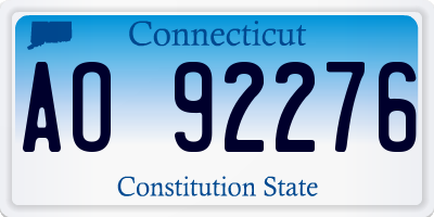 CT license plate AO92276