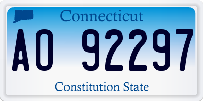 CT license plate AO92297