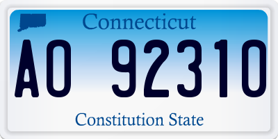 CT license plate AO92310