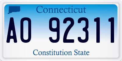 CT license plate AO92311