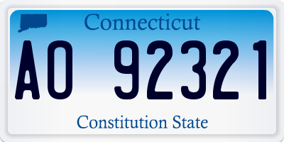 CT license plate AO92321