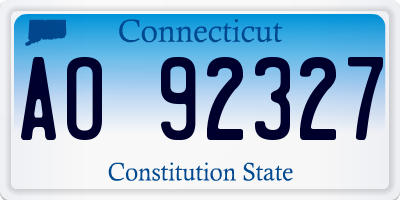 CT license plate AO92327
