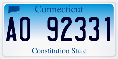 CT license plate AO92331