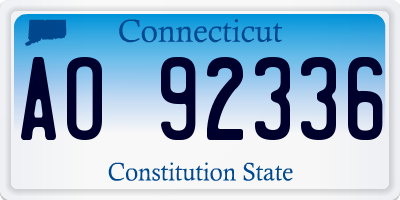 CT license plate AO92336