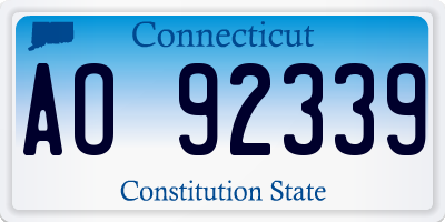 CT license plate AO92339