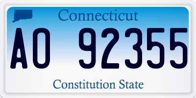 CT license plate AO92355