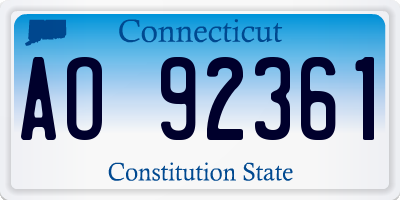 CT license plate AO92361