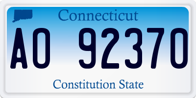 CT license plate AO92370