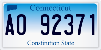 CT license plate AO92371