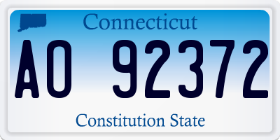 CT license plate AO92372