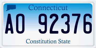 CT license plate AO92376