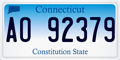 CT license plate AO92379