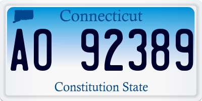 CT license plate AO92389