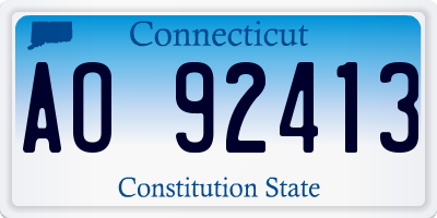 CT license plate AO92413