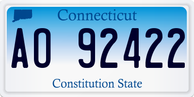 CT license plate AO92422
