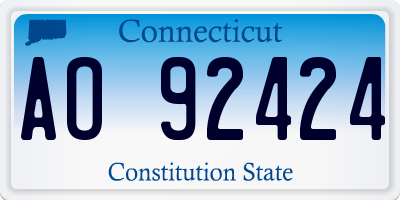 CT license plate AO92424