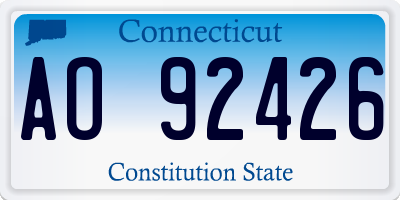 CT license plate AO92426